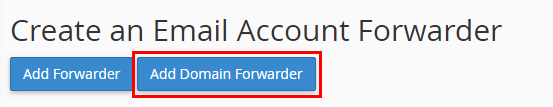 add domain forwarder cpanel