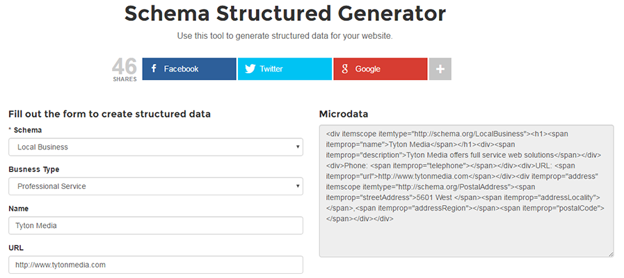 schema scructured data generator